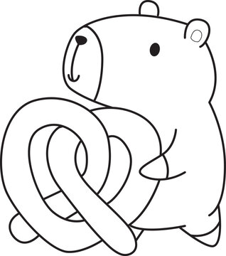 Illustrations of cute capybara character clip art for kids. Capybara 