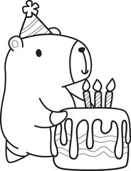 Illustrations of cute capybara character clip art for kids. Capybara 
