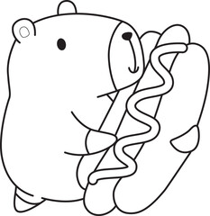 Illustrations of cute capybara character clip art for kids. Capybara 