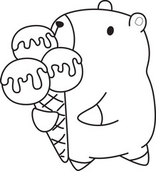 Illustrations of cute capybara character clip art for kids. Capybara 