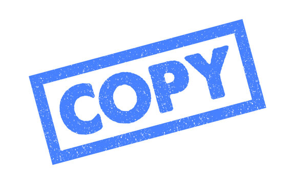 COPY Blue Rubber Stamp Grunge Grainy Vector Seal Badge Texturized Sample Document Watermark Official