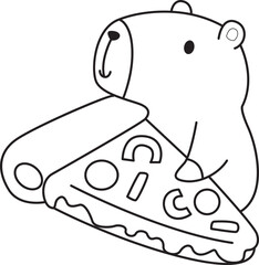 Illustrations of cute capybara character clip art for kids. Capybara 