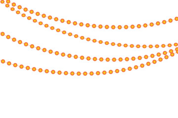 Fototapeta premium Orange festive string lights abstract decoration element vector