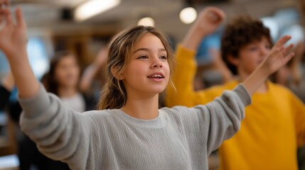 Students participating in an anti-bullying workshop led by a counselor in a bright, inclusive classroom — emotional safety, student empowerment, and positive school climate. cinematic color