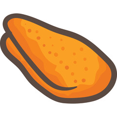 Orange Bread Slice Isolated On Transparent Background Stylized Illustration Food Slice Baked Goods Breakfast Food Staple Ingredient Dough Freshly Baked Staple Food Culinary Staple Daily Meal Staple