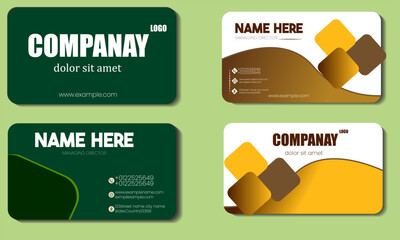 Vector creative business card template with triangles, squares, round, waves for business, technology.