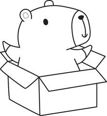 Illustrations of cute capybara character clip art for kids. Capybara 