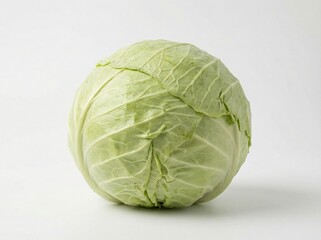 Fresh Green Cabbage Isolated on White Background