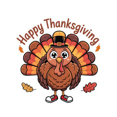 thanksgiving turkey cartoon vector art illustration