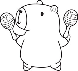 Illustrations of cute capybara character clip art for kids. Capybara 