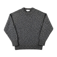 Black and white speckled knit sweater isolated on transparent background