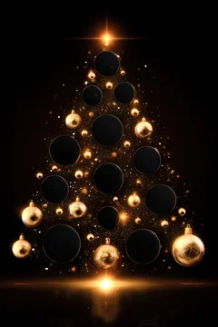 Glowing Ornament Neural Tree with Icon Mockups on Dark