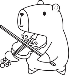 Obraz premium Illustrations of cute capybara character clip art for kids. Capybara 