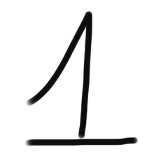 Number 1 hand drawn style 