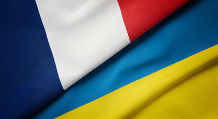Obraz premium France and Ukraine Flags United, International Relations