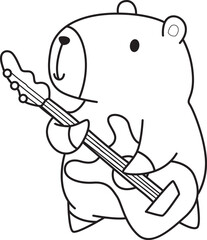 Illustrations of cute capybara character clip art for kids. Capybara 