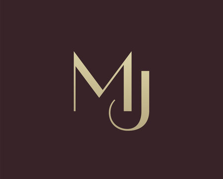 MJ letter logo icon design. Classic style luxury initials monogram.