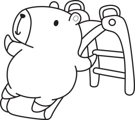 Illustrations of cute capybara character clip art for kids. Capybara 