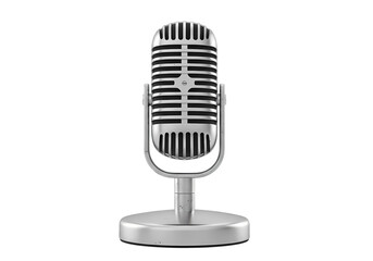 Fototapeta premium Classic silver microphone adds vintage flair to your sound
