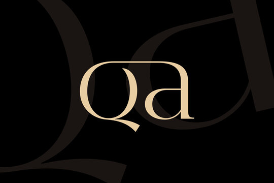 QA or AQ letter logo icon design. Classic style luxury initials monogram.