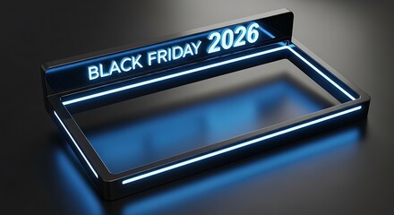 Get ready for Black Friday 2026 deals with this sleek, modern display offering endless possibilities for advertising and product showcases