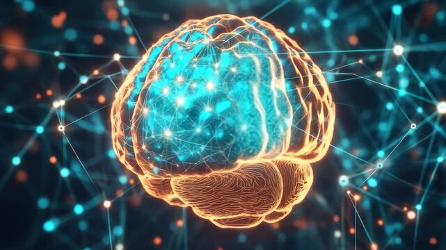 Computer-generated 3D model of a human brain with detailed structures