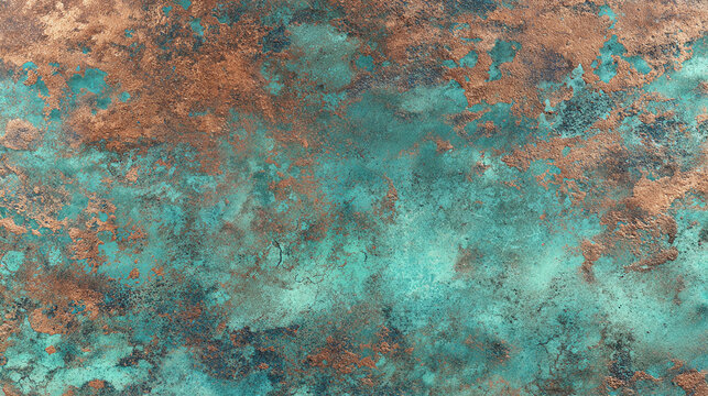 An abstract view of weathered, textured metal with shades of blue and brown. The mottled surface evokes a sense of age and industrial decay. 