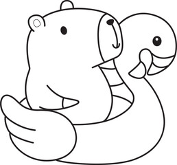 Illustrations of cute capybara character clip art for kids. Capybara 