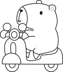 Illustrations of cute capybara character clip art for kids. Capybara 