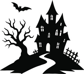 halloween house with bats