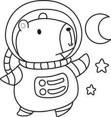 Illustrations of cute capybara character clip art for kids. Capybara 