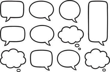 Set of comic speech bubbles vector illustration for chat and communication designs