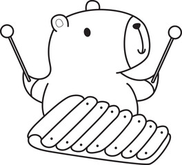 Illustrations of cute capybara character clip art for kids. Capybara 