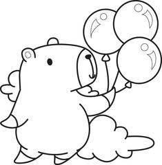 Illustrations of cute capybara character clip art for kids. Capybara 