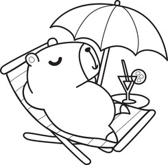 Illustrations of cute capybara character clip art for kids. Capybara 