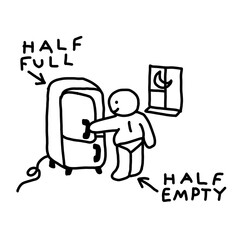 Half Full Or Half Empty? Fridge Door Of Life Philosophy!