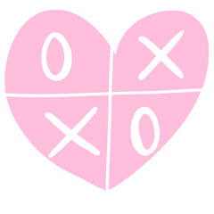 Heart Tic Tac Toe Illustration