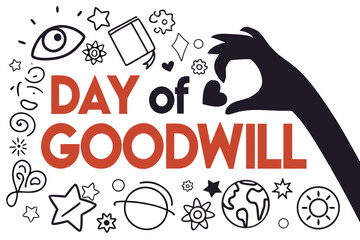 DAY OF GOODWILL vector illustration isolated on white background