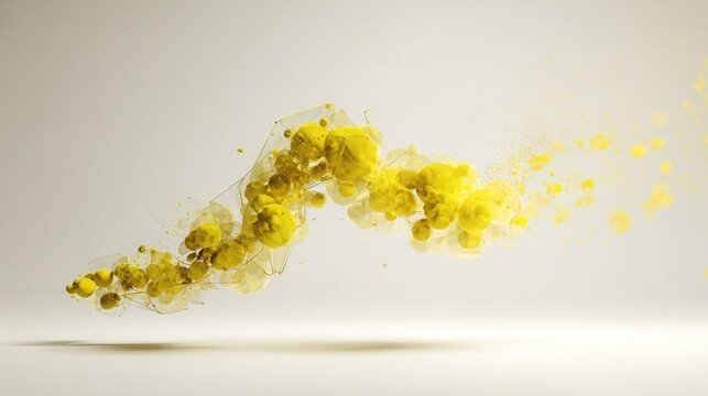 conceptual macro visualization of sulfur smell emitted by a failing catalytic converter, subtle yellow gas elements, clean light background