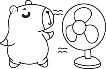 Illustrations of cute capybara character clip art for kids. Capybara 