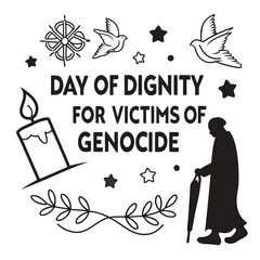 Fototapeta premium DAY OF DIGNITY FOR VICTIMS OF GENOCIDE vector illustration 