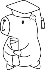 Illustrations of cute capybara character clip art for kids. Capybara 