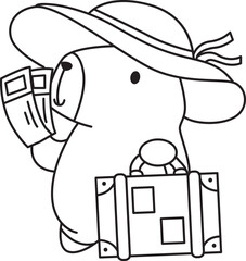 Illustrations of cute capybara character clip art for kids. Capybara 