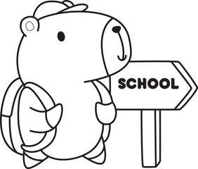 Illustrations of cute capybara character clip art for kids. Capybara 
