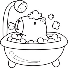 Illustrations of cute capybara character clip art for kids. Capybara 