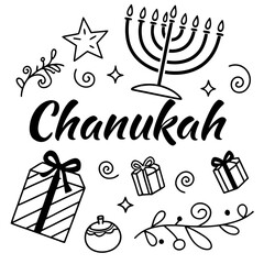 CHANUKAH vector illustration isolated on white background
