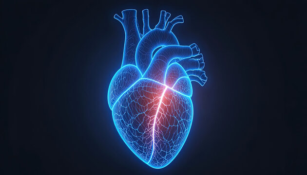 Feel the pulse of life with this striking anatomical heart illustration, ideal for medical research, educational materials, and healthcare marketing campaigns