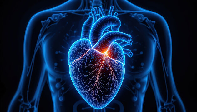Stunning blue heart illustration for medical presentations, health awareness campaigns, and promoting cardiology clinics with a modern aesthetic