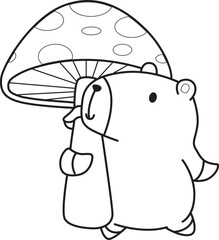 Illustrations of cute capybara character clip art for kids. Capybara 