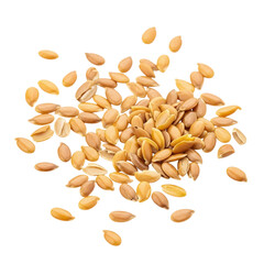 Pile of golden flax seeds on a black background ideal for healthy eating and nutrition related concepts and culinary applications featuring natural dietary supplements and organic food sources